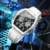 LIGE Top Brand Men's Watches Luxury Square Quartz Watch 5Bar Waterproof Luminous Chronograph Dual Display Watch Men Date Clock 4