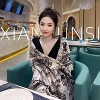 2024 Double-Sided Shawl Liu Yifeng Same Style Long Fringed Scarf Korean Version Women's Thickened Ethnic Trend Four Seasons Neck
