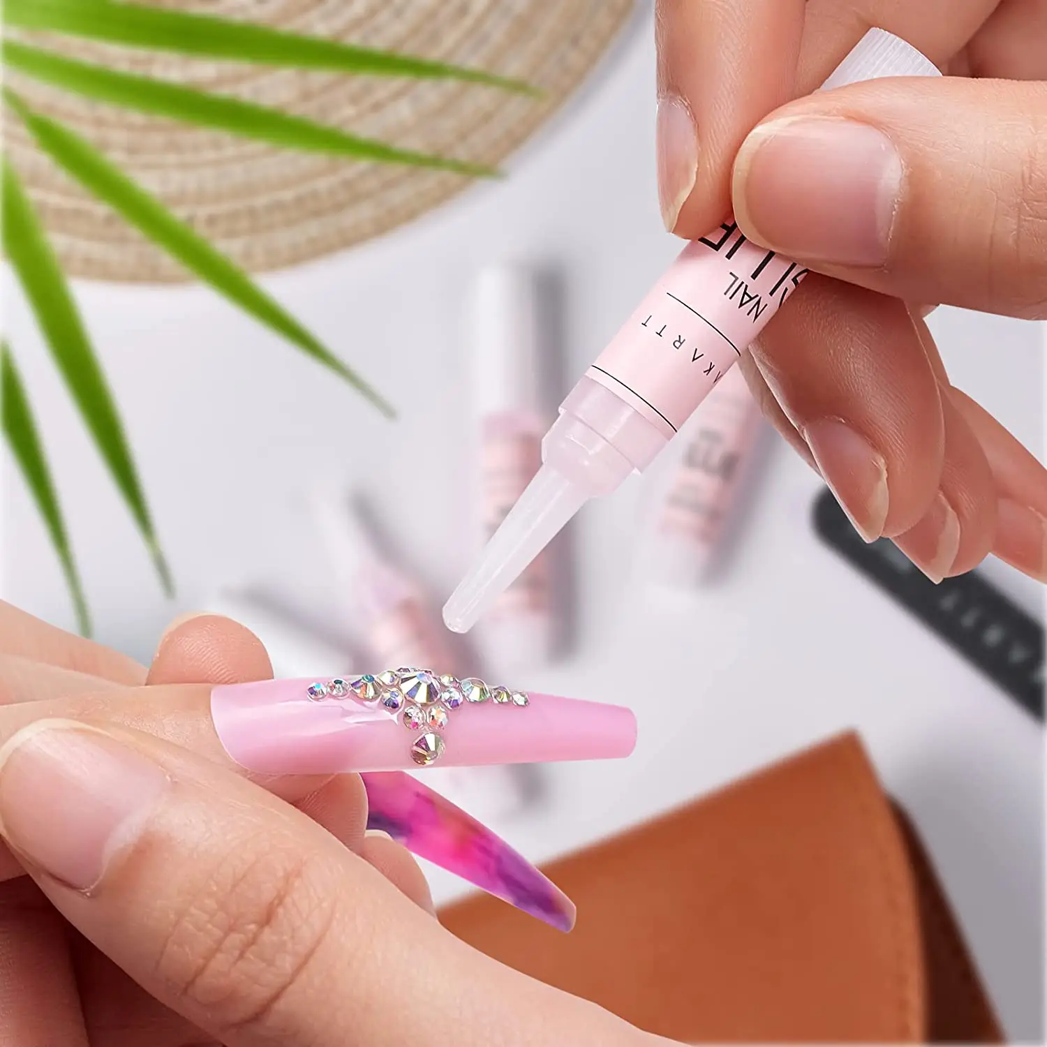 Makartt Nail Rhinestone Glue Gel, Upgrade Gel Gem Nail Glue with Brush &  Pen Tip Super Strong Adhesive Precise for Nail Charms