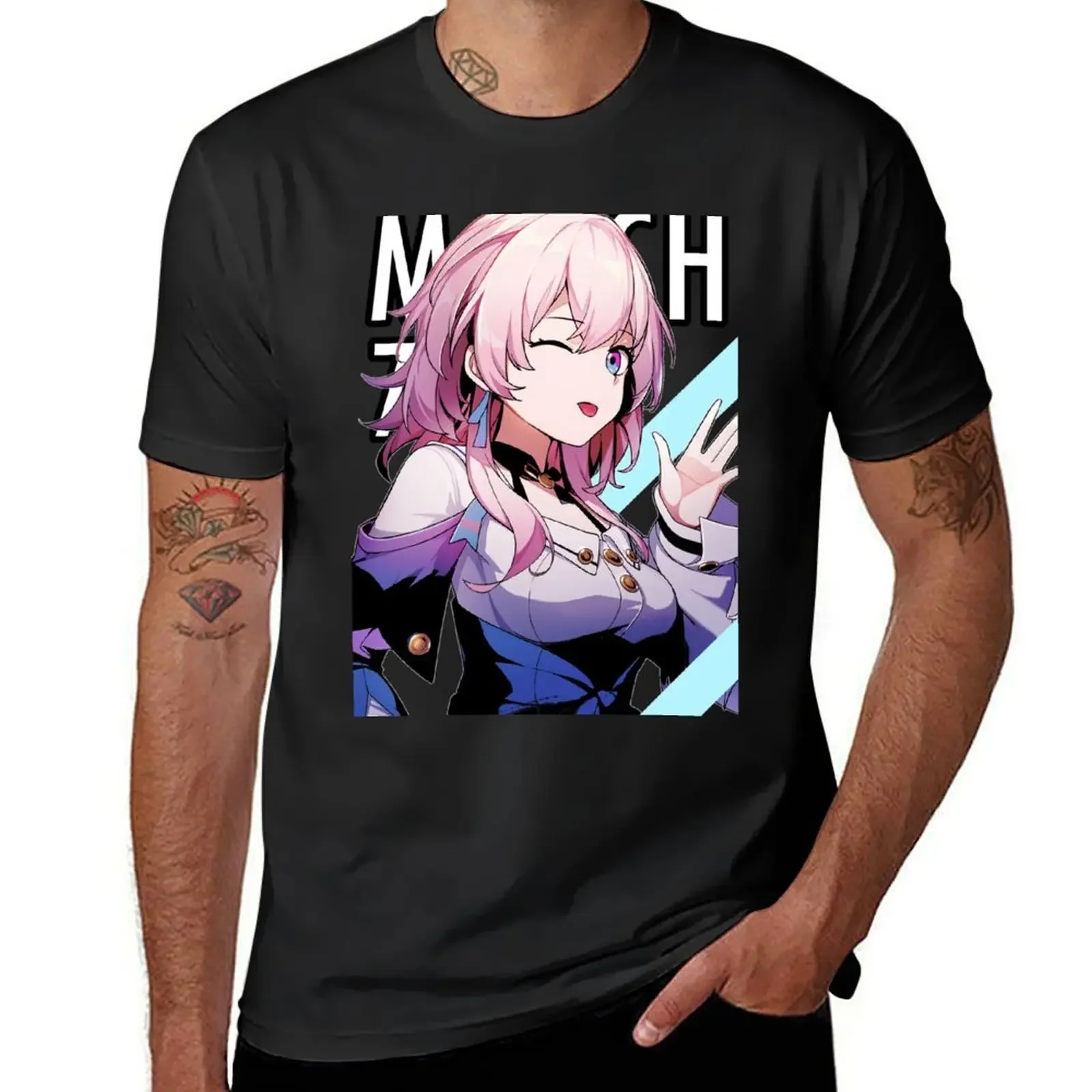 

March7th honkai star rail Shirt Fan March 7th Star Rail T-shirt vintage korean fashion men t shirts