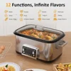 12-in-1 Slow Cooker with Timer, Temp Control and Auto Shut Off, Multi Cooker,8 Quart Programmable Slow Cooker 6