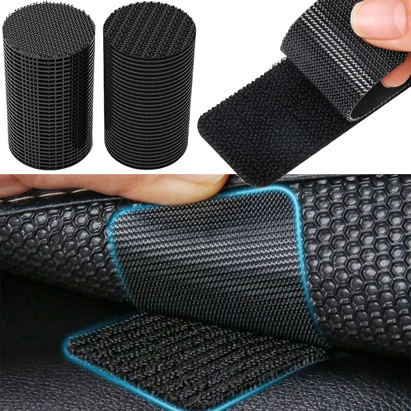 

5/10/20/30Pairs Double Faced Fixing Hook and Loop Strips with Adhesive For Carpet Pad Fixed Floor Mats Anti Skid Grip Sticker