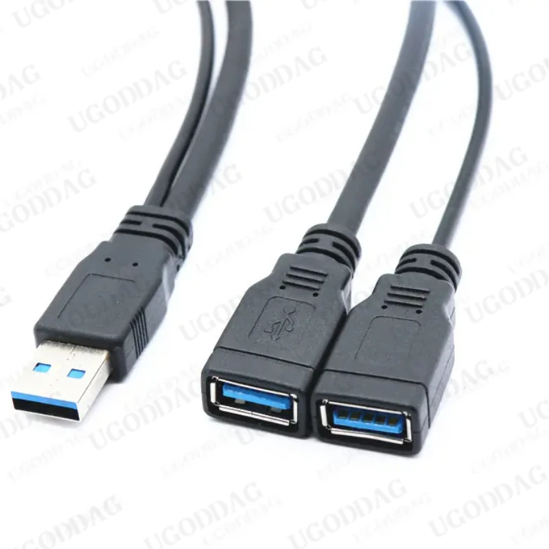 Usb Hub Adapter 1 PCS USB 3.0 A 1 Male To 2 Dual USB Female Data Hub Power Adapter Y Splitter Charging Power Cable Cord Extension Cables