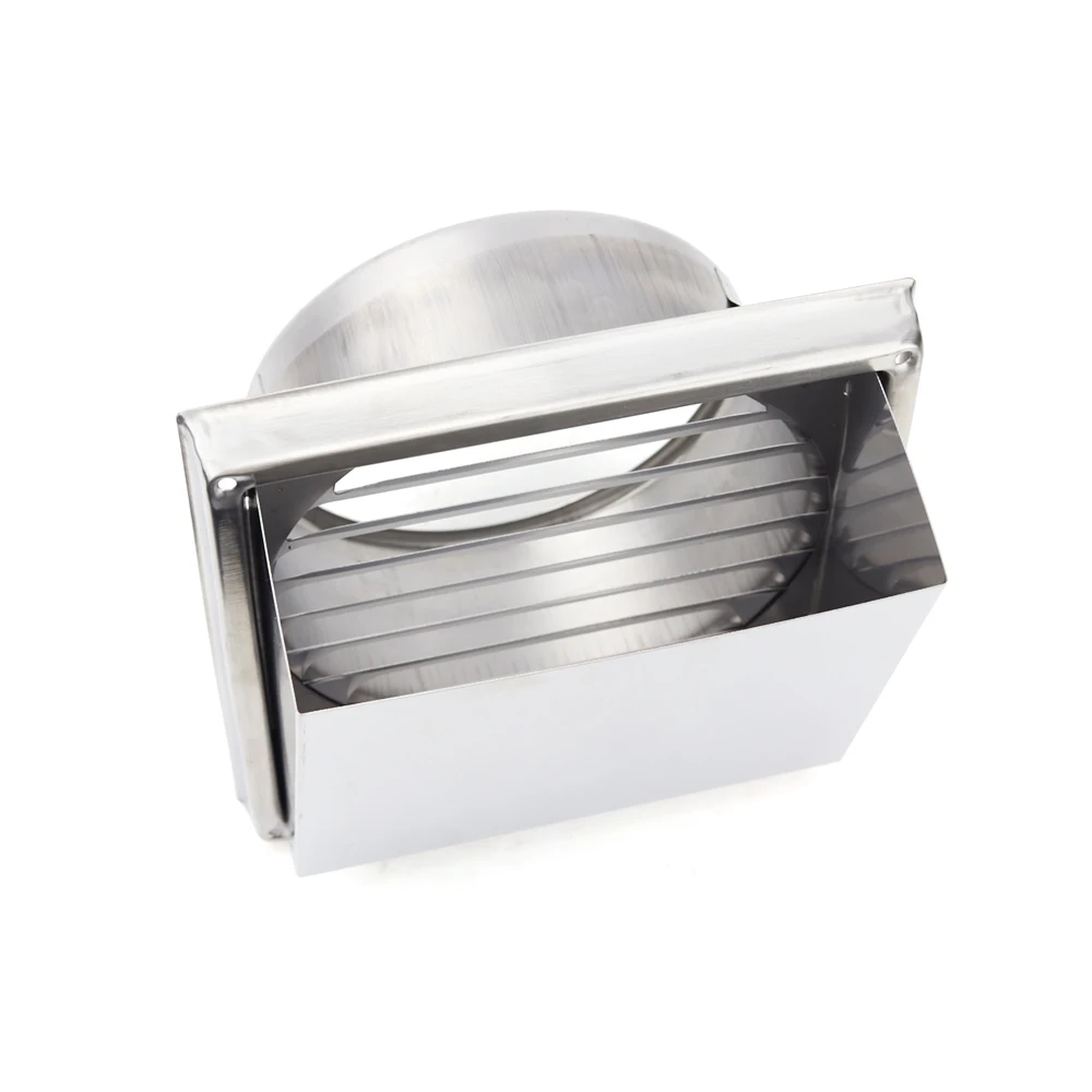 100/125/150mm 304 Stainless Steel Air Vent Grille Square Air Outlet Windproof Rainproof Bathroom 4/5/6 Inch