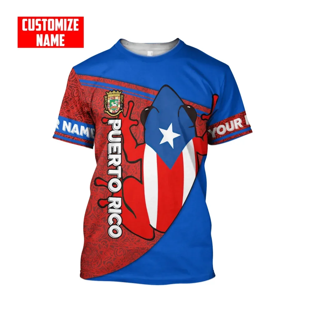 

Футболка мужская с 3D-принтом, Пуэрто-Рико, Харадзюку, круглый вырез, короткий рукав, в американском стиле, Индивидуальные Женские топы на лето