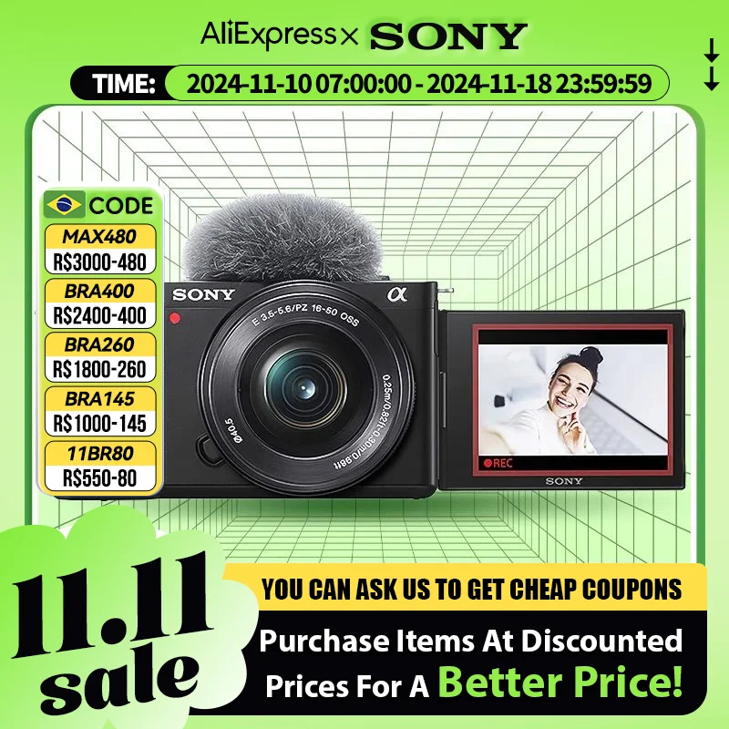 Sony Alpha ZV-E10 ZVE10 APS-C Mirrorless Digital Compact Camera Professional Photographer Photography 24.20MP 4K Video Cameras