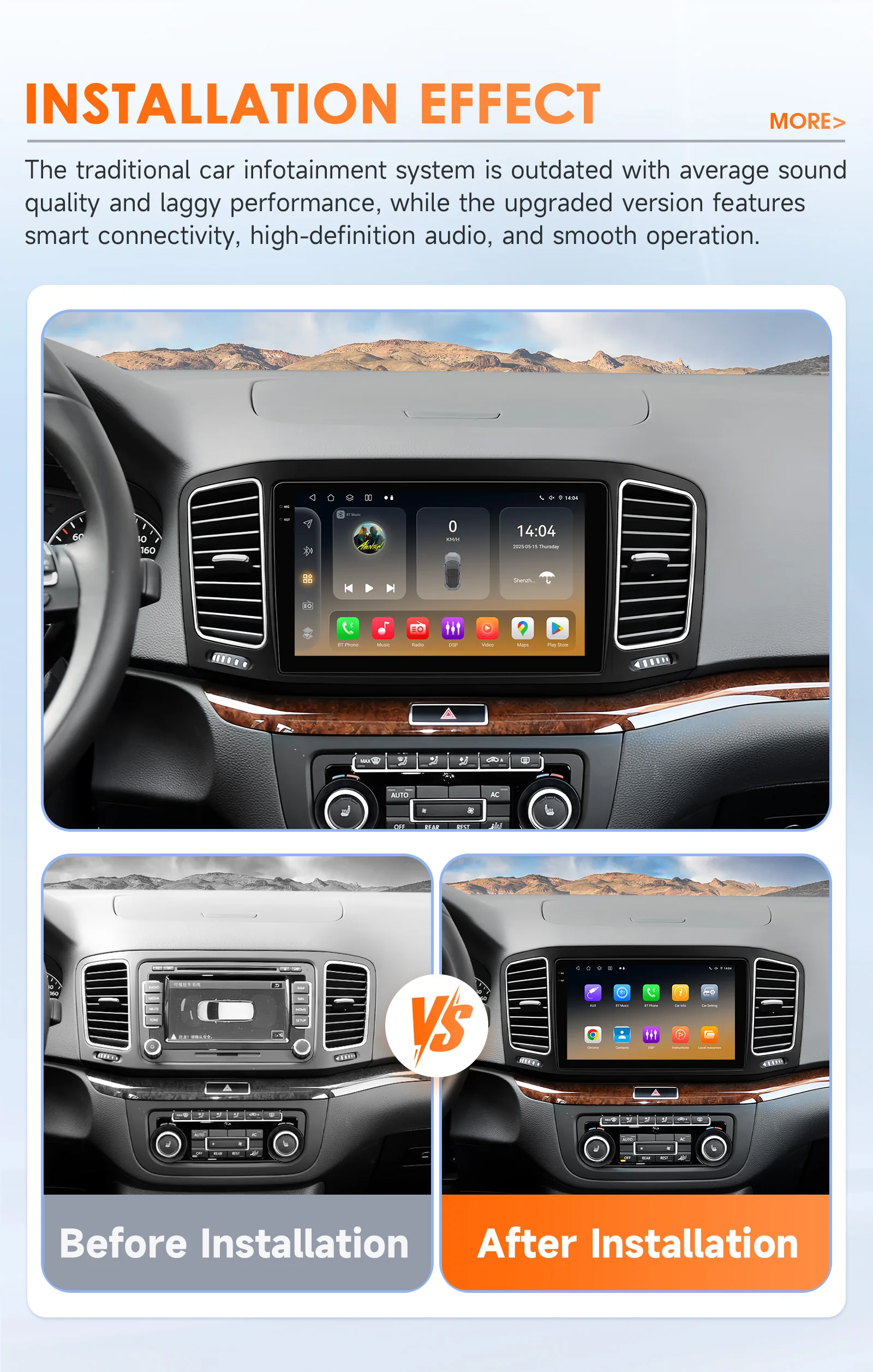 Hizpo Carplay Android 14 Autoradio für Volkswagen Sharan SEAT Alhambra 7N 2010-2021 Auto-Multimedia-GPS 4G DSP mit Snapdragon 6115 – Detail 4