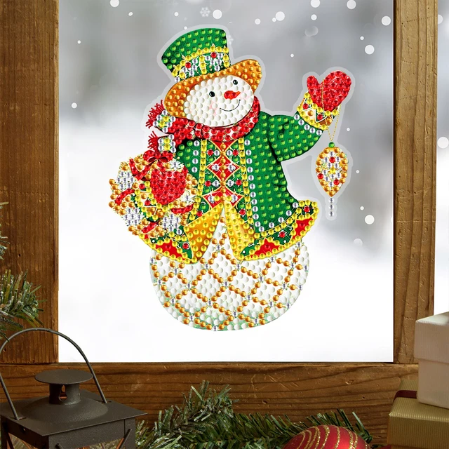 Diy Diamond Painting Stickers Christmas Decoration Cartoon Santa Claus Diamond  Art Sticker Handmade Wall Window Sticker Craft - Diamond Painting Cross  Stitch - AliExpress