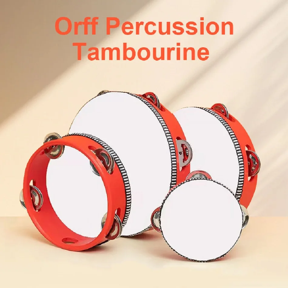 Description Picture 3 of item4/6/8/10 Inch Manual Orff Percussion Tambourine Dancing Props High Quality Wood Melodious Plink Hand Clamping Drum For Children