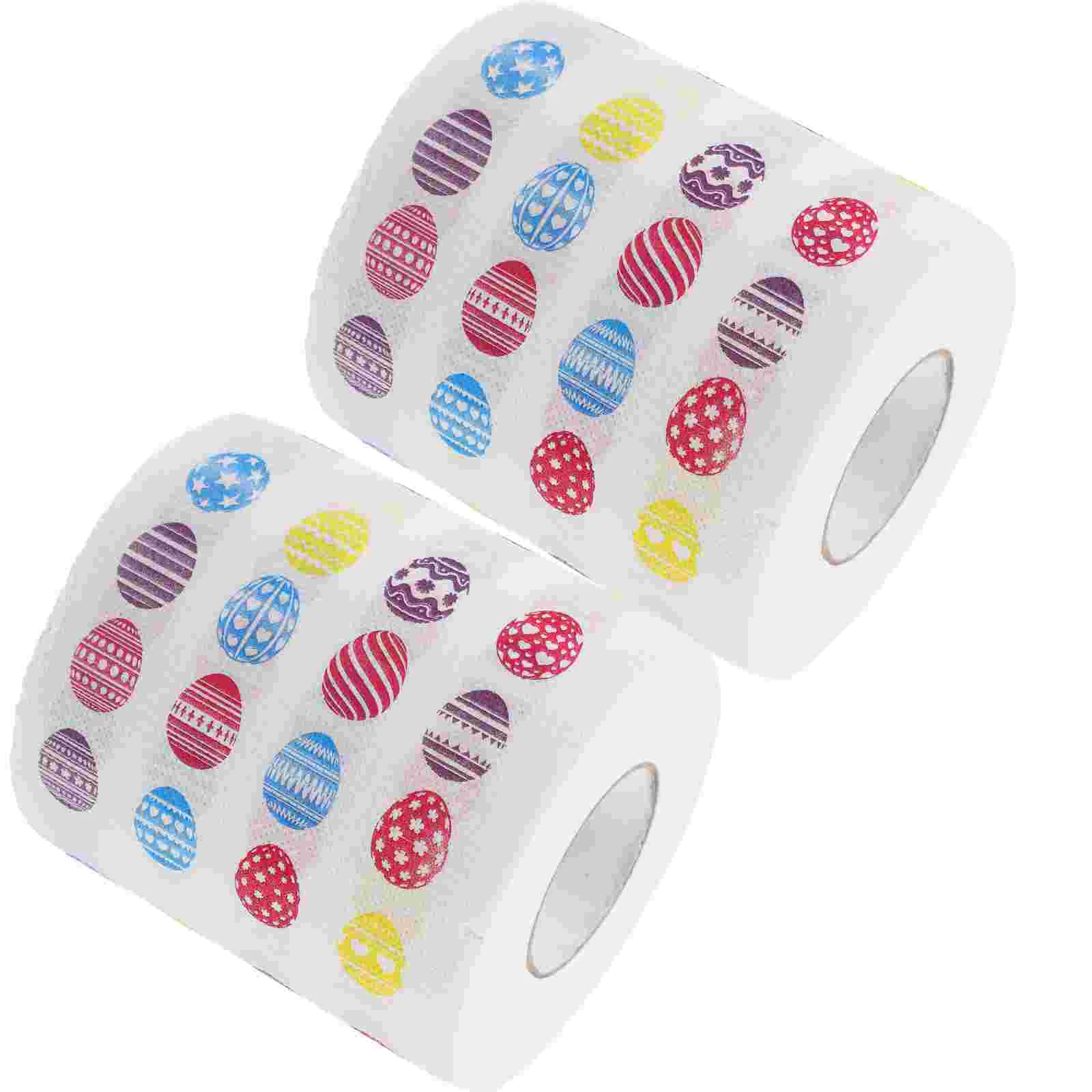 2 Rolls Lunch Napkin Paper Kitchen Tissue Toilet Easter Bathroom Accessory Printed Bracket Cute