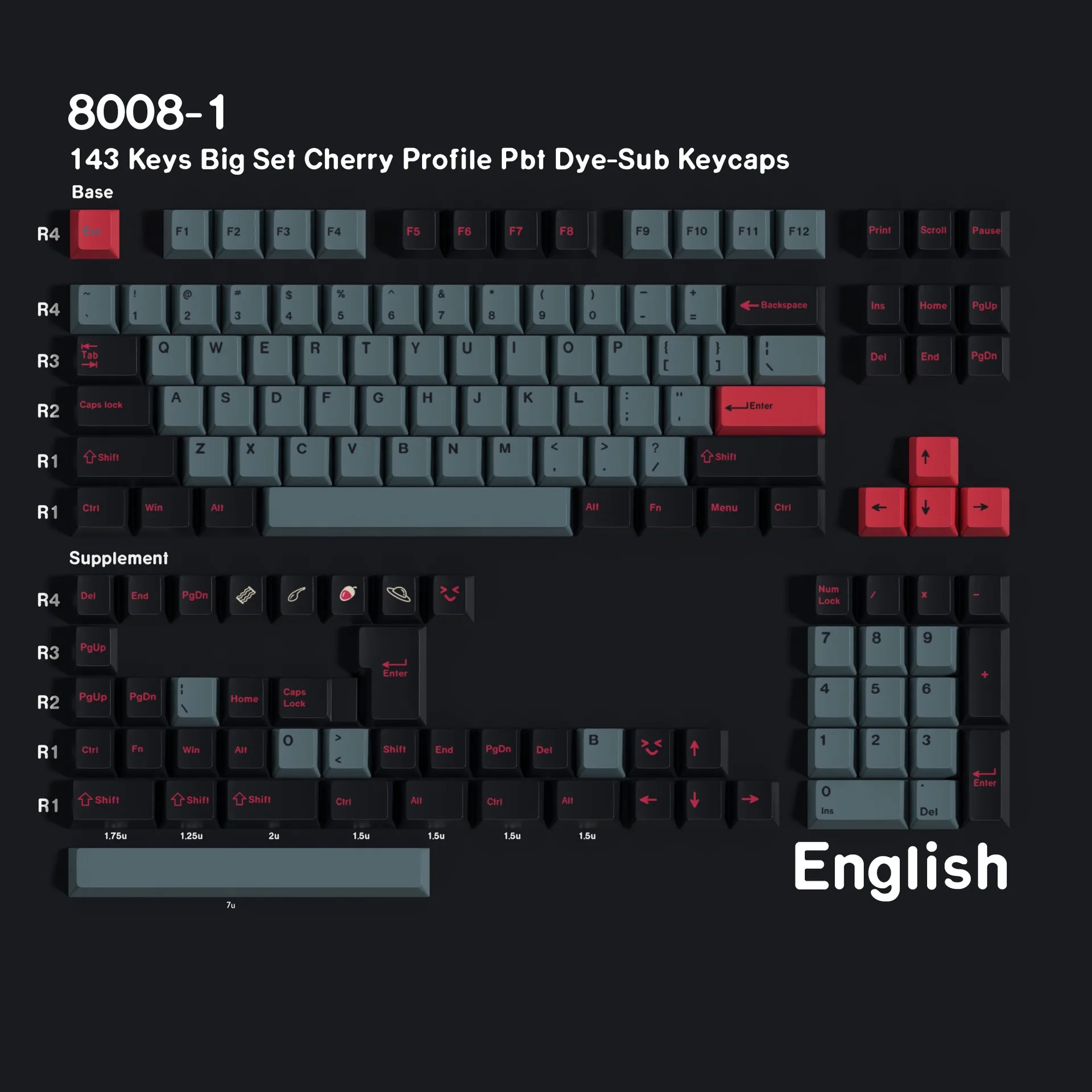 GMK 8008 기계식 키보드 키캡 7U ISO 스페인어 프랑스어 독일어 Abnt2 러시아어 한국어 아랍어 일본어 체리 프로파일 PBT 키캡