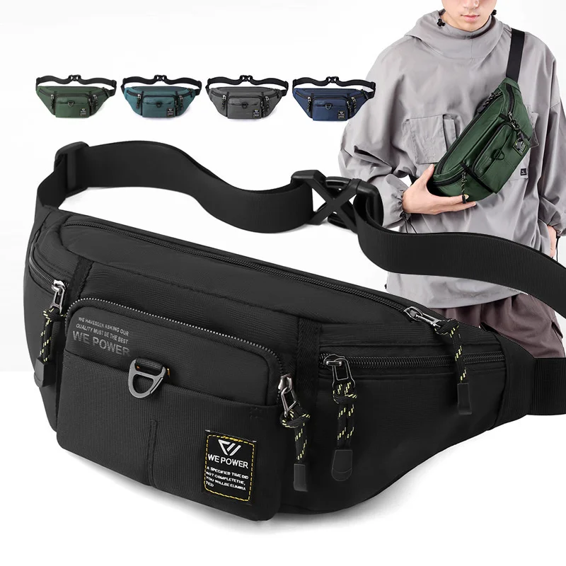 

Забавная поясная сумка для мужчин, нагрудная сумочка-слинг, дорожный мешок с несколькими карманами в стиле милитари, нейлоновый мужской кошелек для денег, набедренные мешки