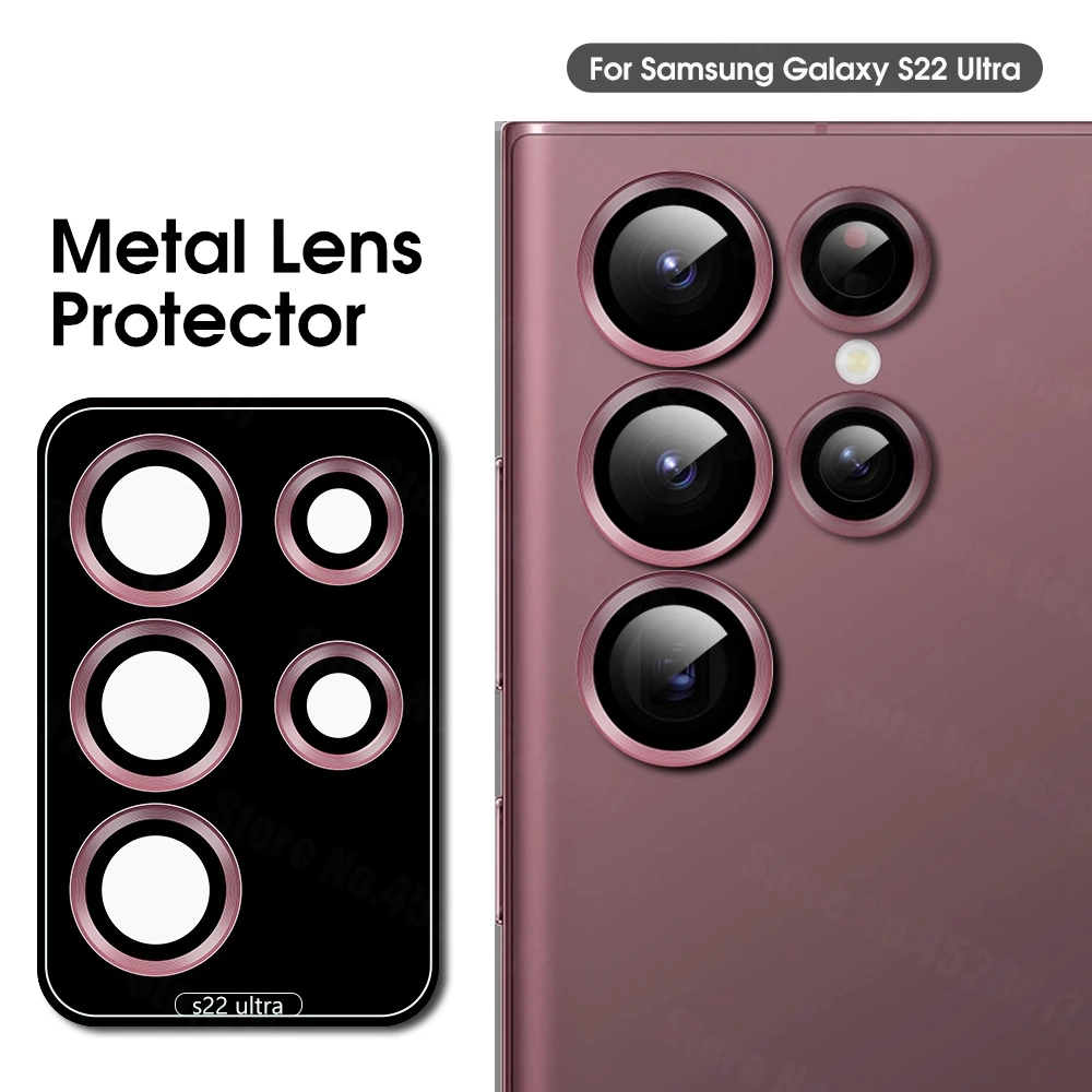 phone screen cover For Samsung Galaxy S22 Ultra Metal Camera Lens Screen Protector Case For Samsung s22 ultra Aluminum Alloy Camera Lens Glass Case phone tempered glass