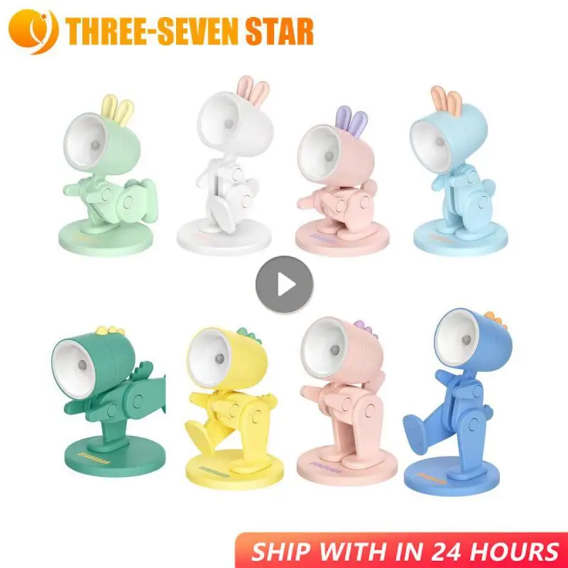 

Mini Led Night Light Cartoon Cute Animal Shape Table Lamp Decoration Study Reading Lamp Desktop Folding Bracket Table Lamp