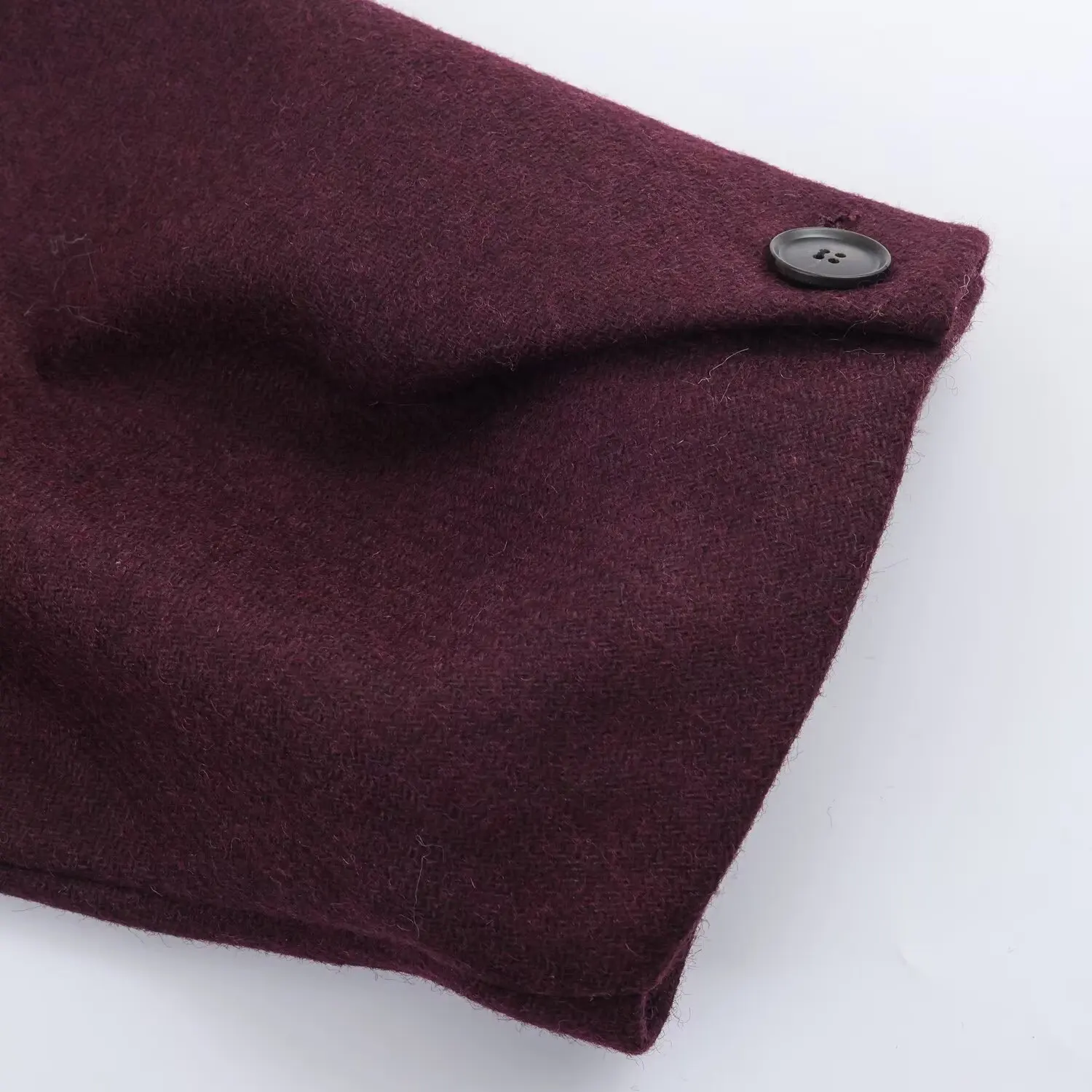 Women Autumn Winter Wine Oversize Casual Woolen Coat Female New Lapel Long Sleeve Single Breasted Women Jacket Fashion Streetwea