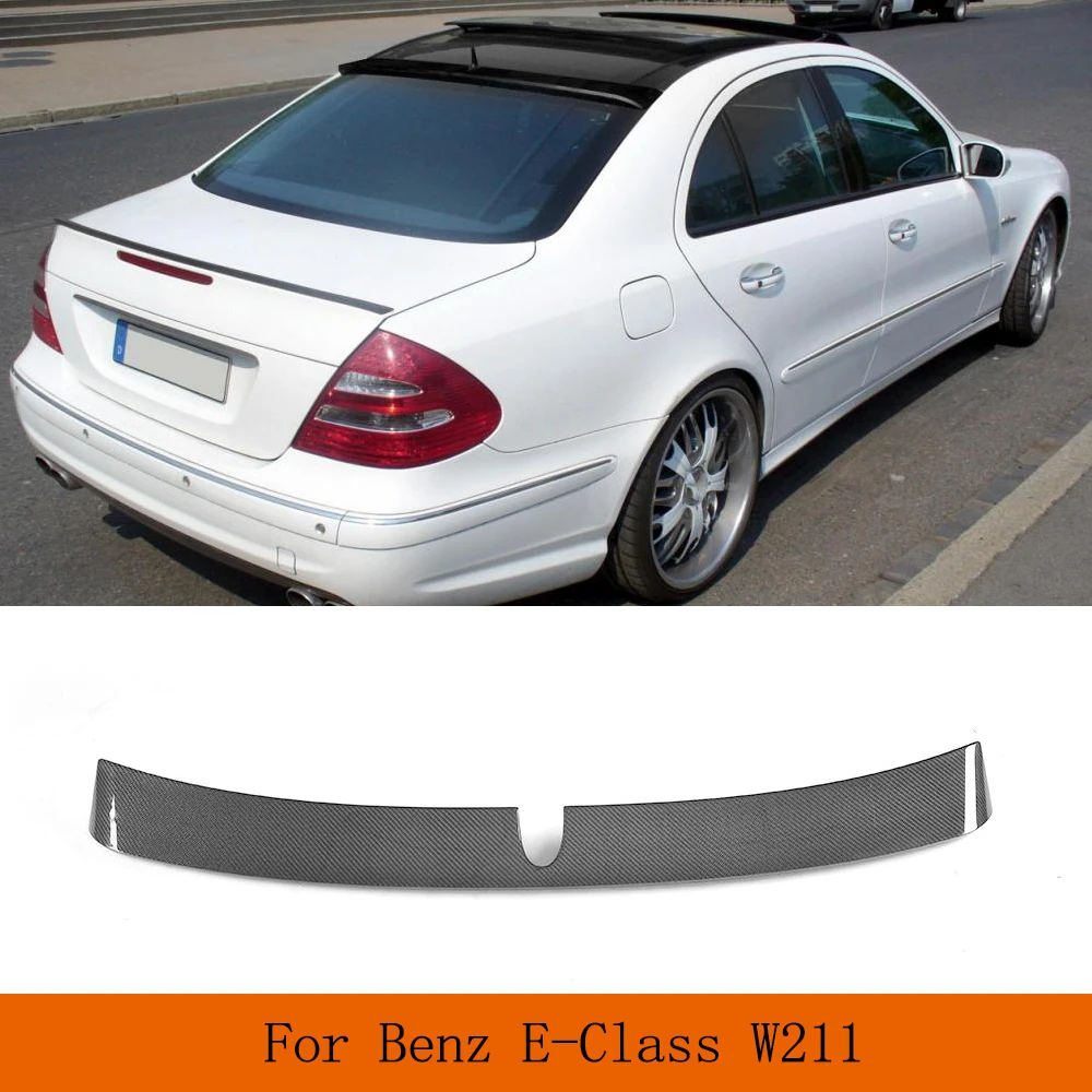 

Задний спойлер на крышу из углеродного волокна, крылья окна для Mercedes Benz W211 E Class E300 E430 E500 E55 E63 AMG Sedan 4 Door 2002-2008 FRP