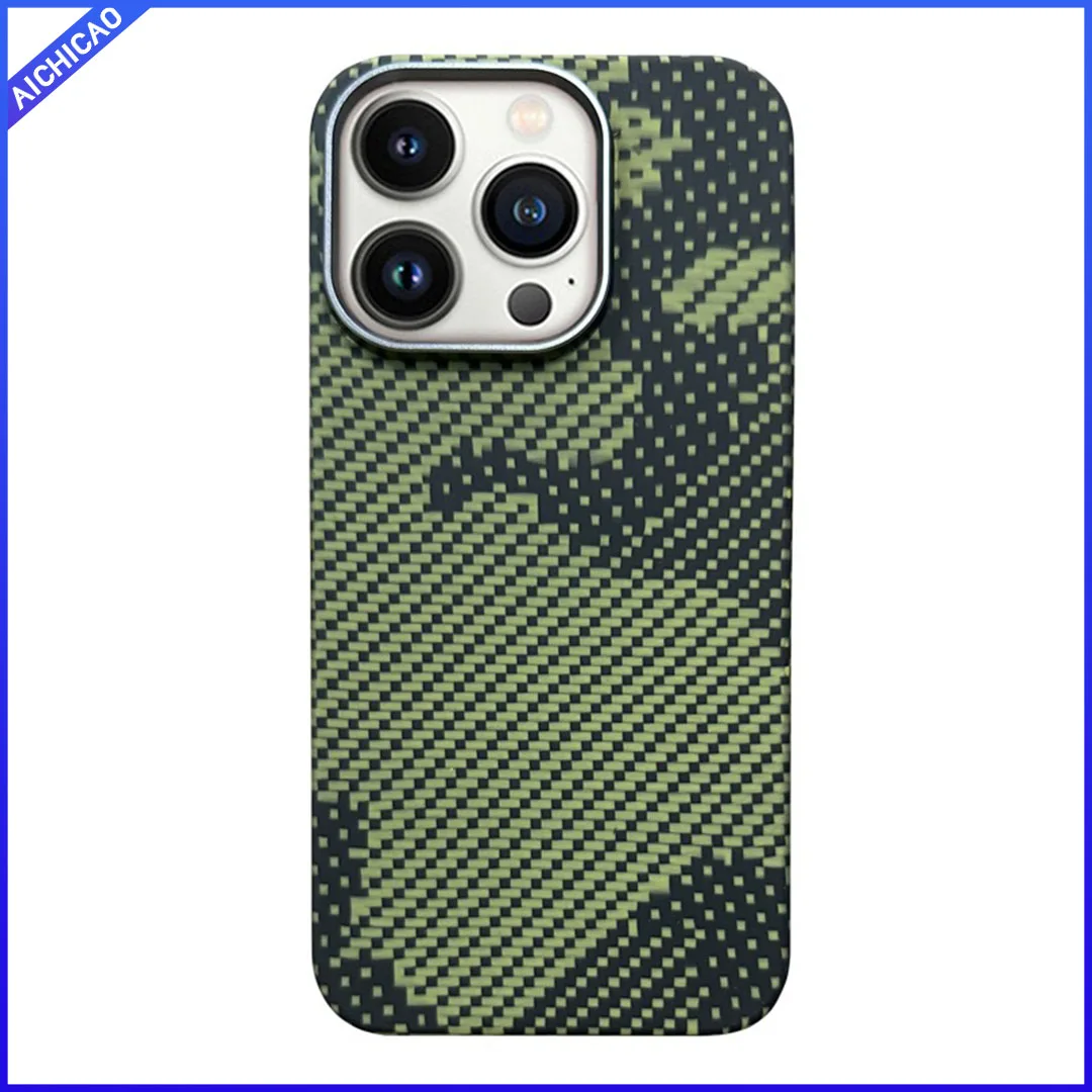 

Real Carbon Fiber Phone Cases For iPhone 15 Pro Max Aramid Fiber Shockproof Ultra Thin Float Weaving process iPhone 15 Pro Case