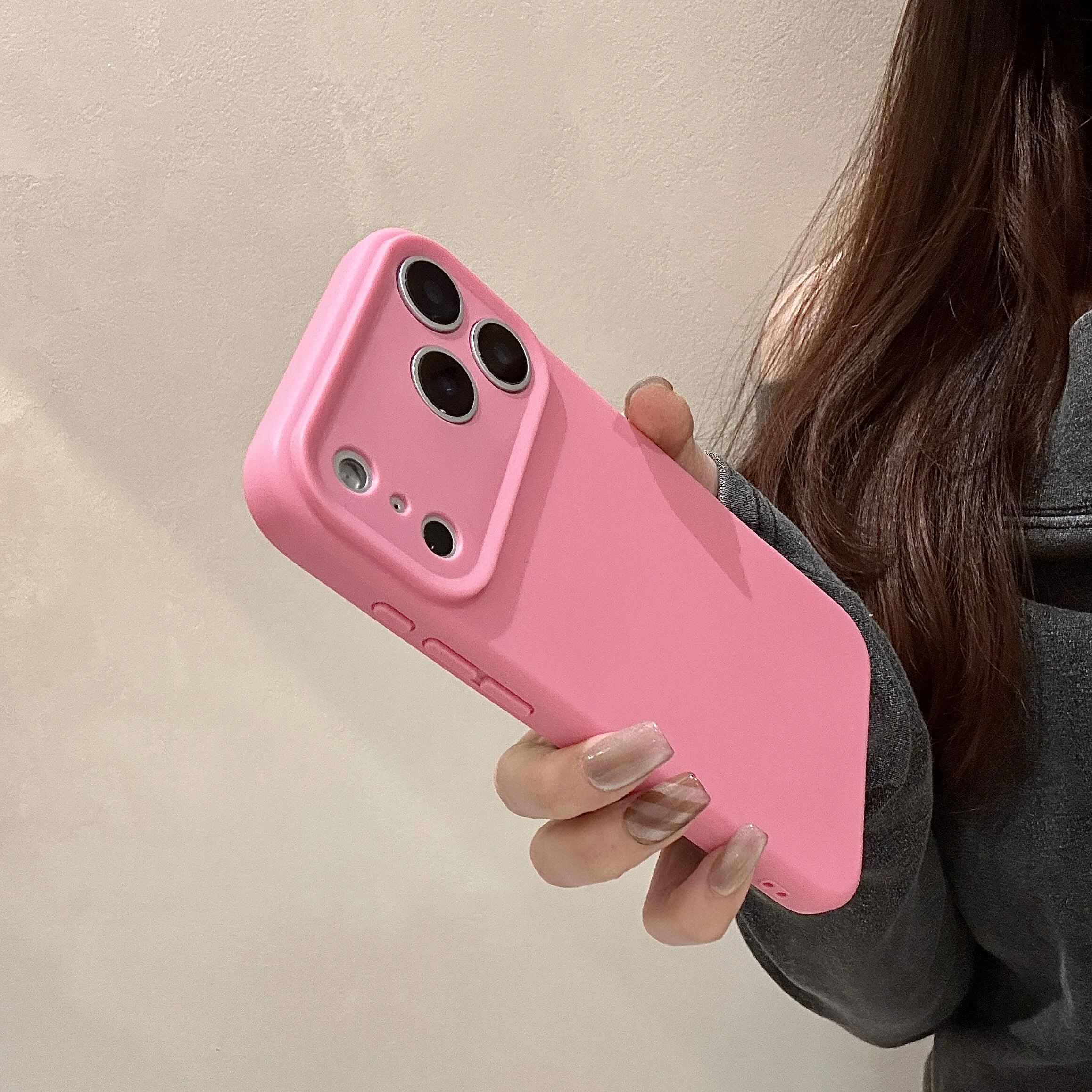 Matte Silicone Shockproof Phone Cover with Camera Protection