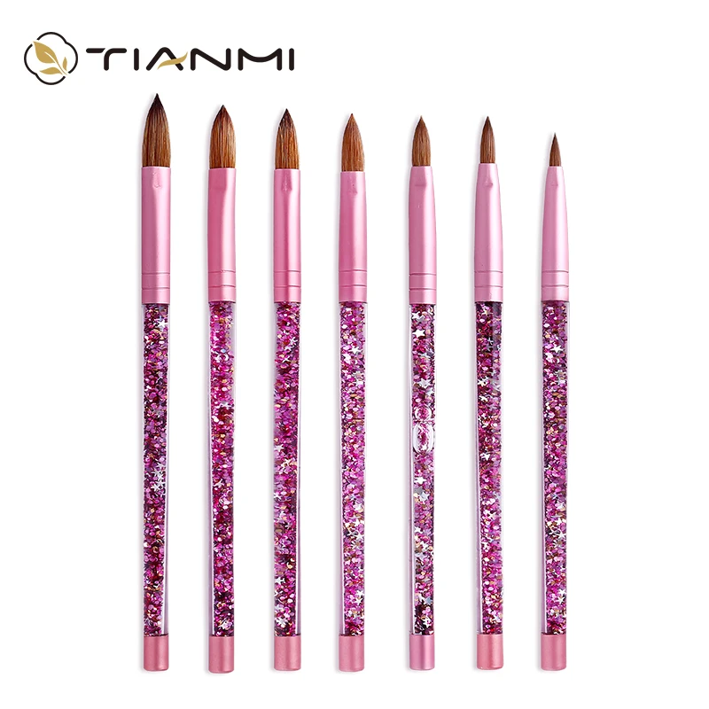Tianmi Pink Beauty Kolinsky Sable Acrylic Nail Brush With Liquid Flow