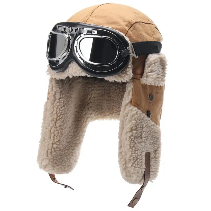 Men's Winter Trapper Aviators Trooper Earflap Warm Russian Waterproof Ski Hat Bomber Caps Russian Warm Ear Protectors Hats