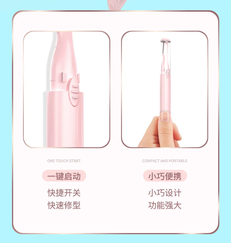 Tijeras el&eacute;ctricas para cejas y cara, recortador de pelo, Mini afeitadora corporal port&aacute;til para mujer, removedor con peine