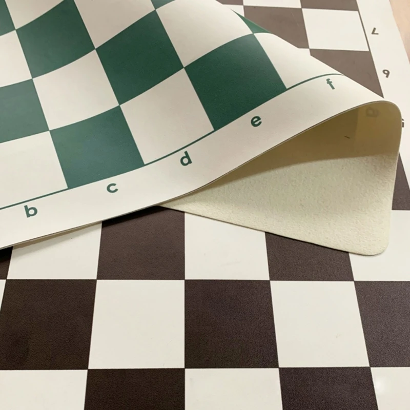 Lightweight Leather Tournament Chess Board Portable Rollable Soft Non Slip Travel Chess Board Mat foldable chess board folding chess board