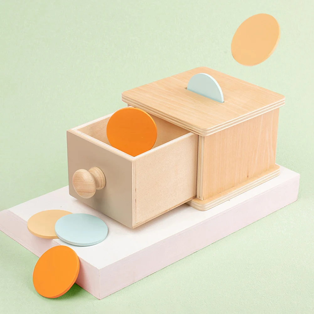 Montessori Wooden Ball Drawer with Tray Permanence Object Box Children Toddler Puzzle Games Early Educational Parent-child Toys
