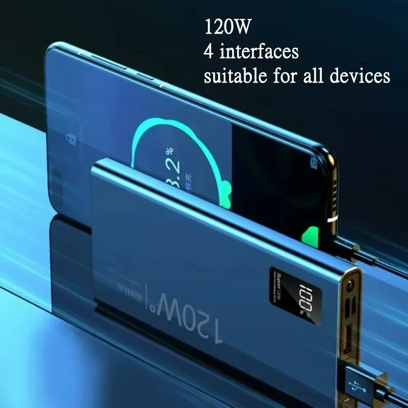 Power Bank da 120W 50000mAh Ricarica Super Veloce Capacità Sufficiente al 100% Caricabatterie Portatile con Display Digitale per iPhone Xiaomi - Image 4