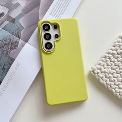 Premium Liquid Silicone Shockproof Phone Case - Solid Color Cover for A17 (Pear Yellow)