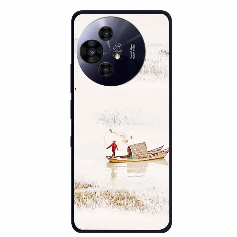 Black Silicone Protective Back Cover - Stylish and Durable Bumper Coque for TCL 50 Pro NxtPaper 5G