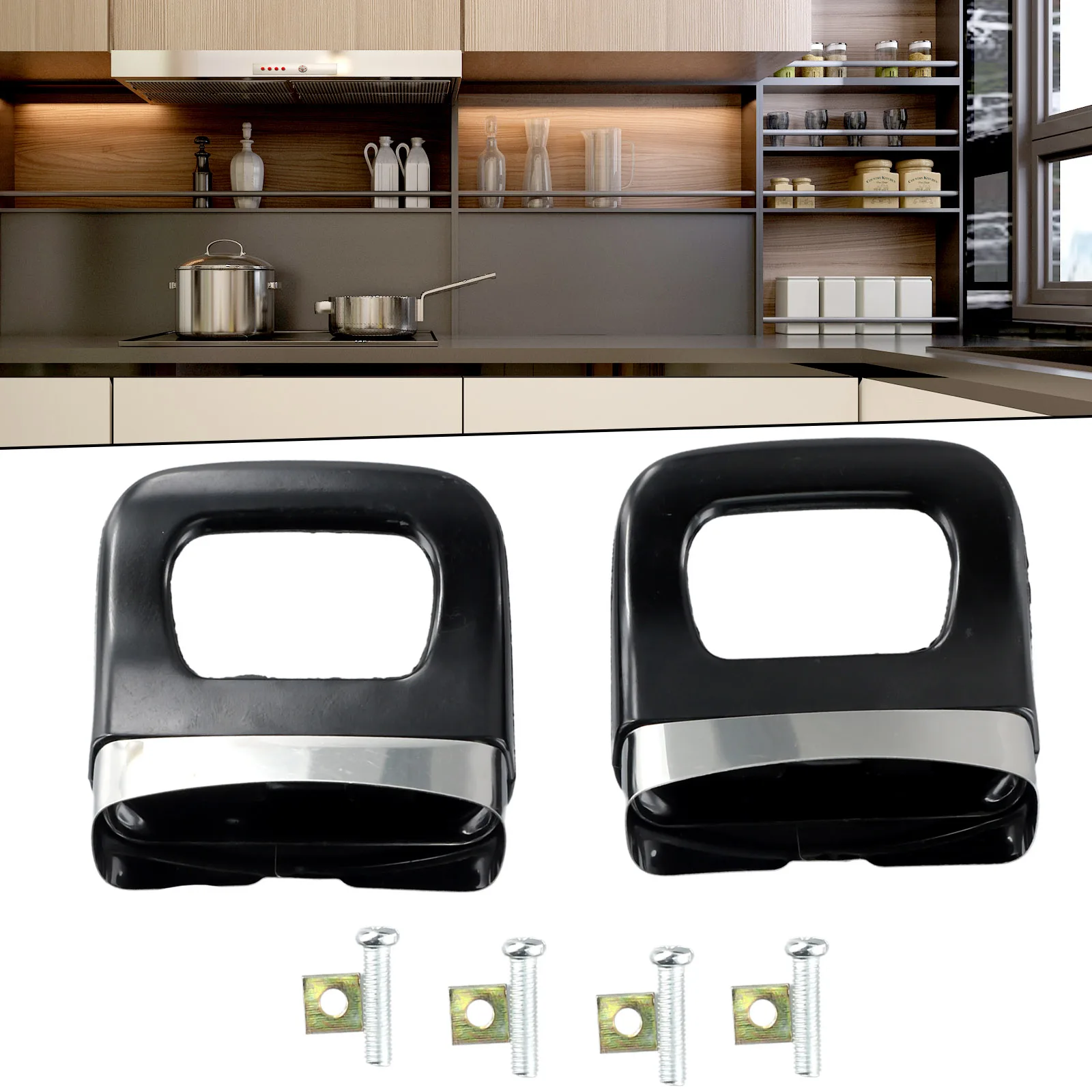 2PCS Seite Griffe Bakelit Topf Ohren Ersetzen Anti-verbrühungen Topf Griff Korrosion Widerstand Für Dampfer Cookwarekitchen Zubehör – Detail 1