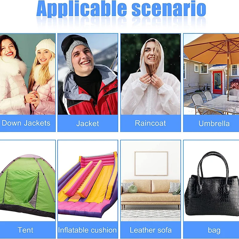 5 Patchs Autocollants Nylon 20x15cm - Réparation Imperméable Pour Doudoune, Tente, Sac De Couchage - Noir