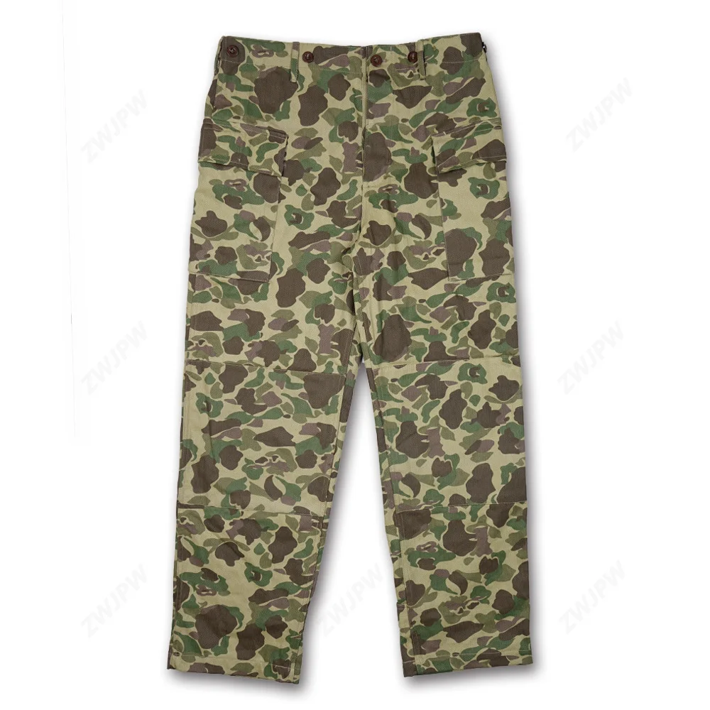 Wwii Us Duck Hunting Double Camouflage Army Pants Hbt Tessuto A Spina Di Pesce Outdoor Training Shooting Sniper Combat Battle Pants