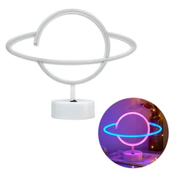 Vibrant Pink and Blue Neon LED Lamp - Dual USB/Battery Powered Light for Events and Home Decor (Blue Pink Light)