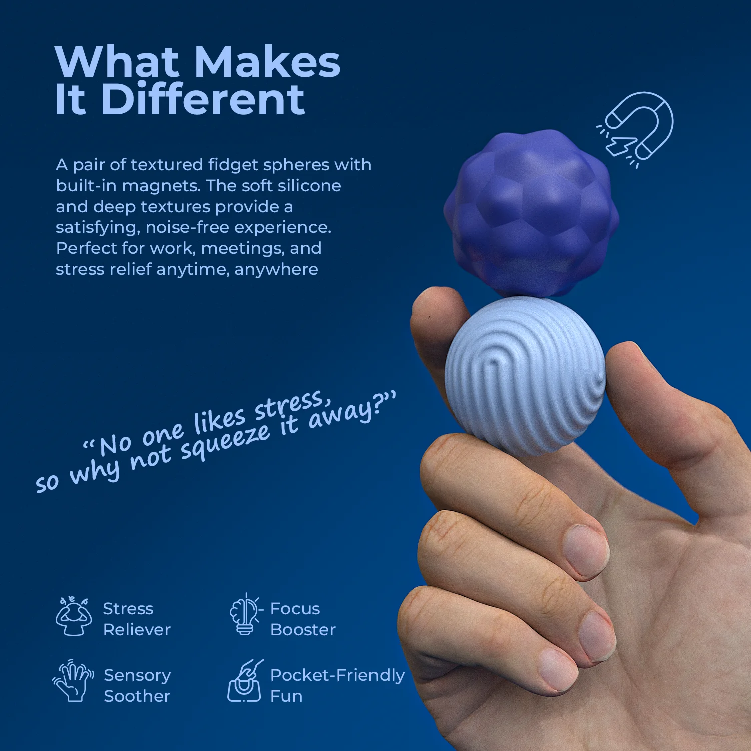 Adult Sensory Toys Silicone Fidgeting Magnetic Ball Anti-stress