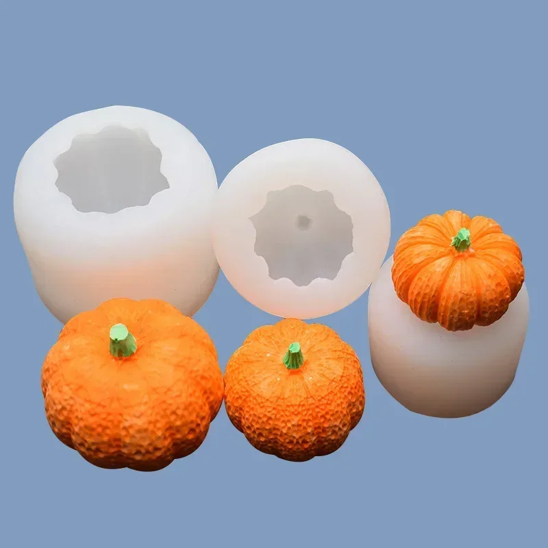 3D Pumpkin Candle Silicone Mold Halloween Crafts Plaster Soap Crystal Epoxy Casting mould DIY Chocolate Ice Cube Baking Tool