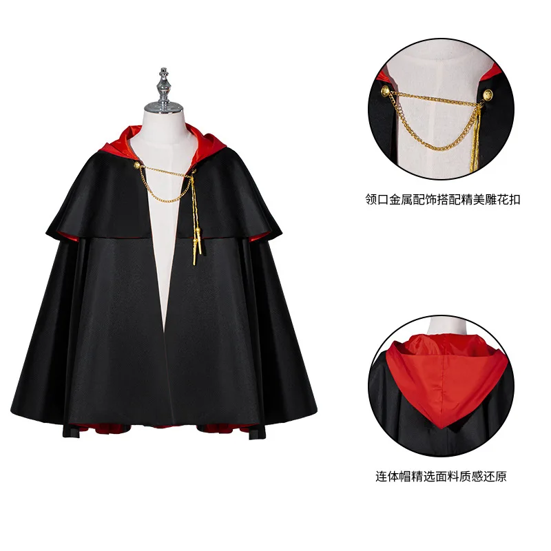 Cosplay Anime Spy X Family School Uniform Mantello Anya Forger Damian Desmond Costumes Black Red Cape Imperial Exerar Eden Academy