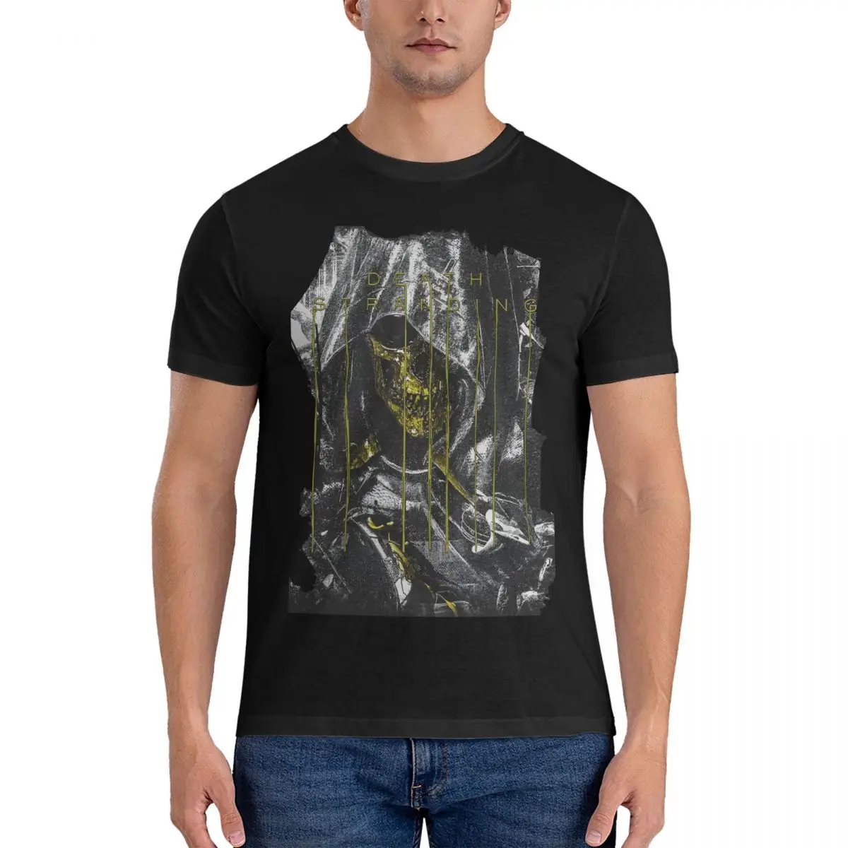 

Футболка мужская с круглым вырезом, винтажный топ из 100% хлопка, с коротким рукавом «Death Stranding», одежда в подарок