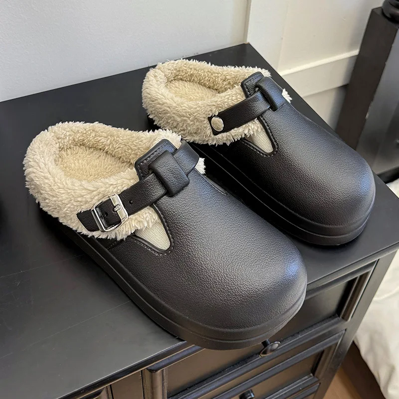 Neue Wasserdichte EVA Indoor Straße Hausschuhe Für Frauen Winter Warme Schuhe Dicke Sohle Weiche Plüsch Weibliche Hause Täglichen Walking Slipper – Detail 4