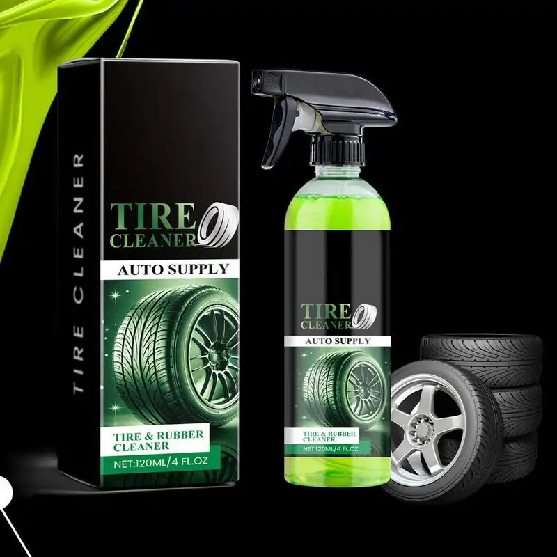 Tire Cleaner Spray Wheel Cleaner 120ml Car Cleaning Spray Car Tire Shine & Wheel Care Products Shine For