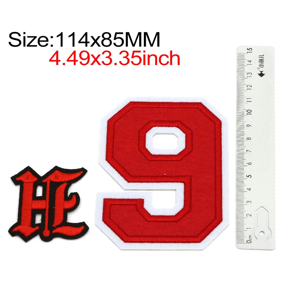 Big Red Number Patch 0-9 Embroidered Patches For Clothes Hat Digital Iron On Patch Applique 1Pc DIY Bags Garment Accessories tactical insignia patch self adhesive patches