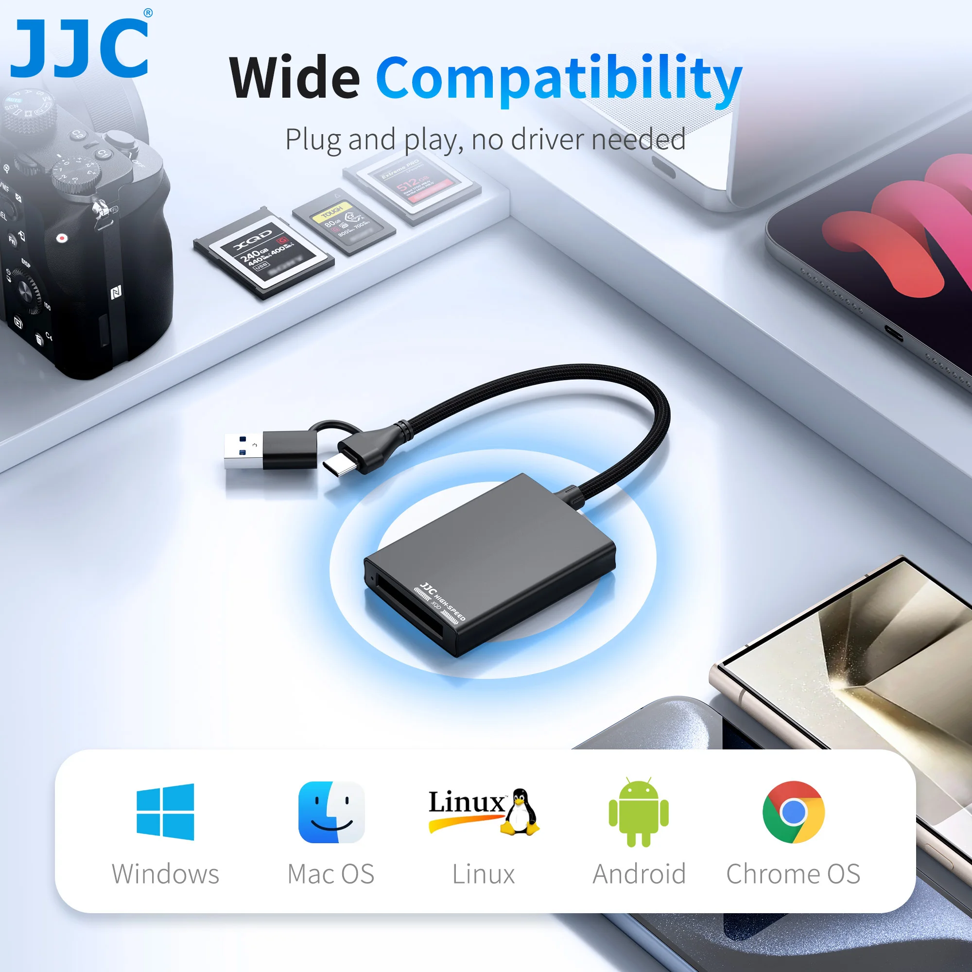 Lettore di schede ad alta velocità per PC, telefono cellulare | Adattatore di scheda 5 Gbps con 2 slot, lightbox multifunzionale per fotocamera veloce sul computer portatile Lettore di schede ad alta velocità per PC, telefono cellulare | Adattatore di scheda 5 Gbps con 2 slot, lightbox multifunzionale per fotocamera veloce sul computer portatile