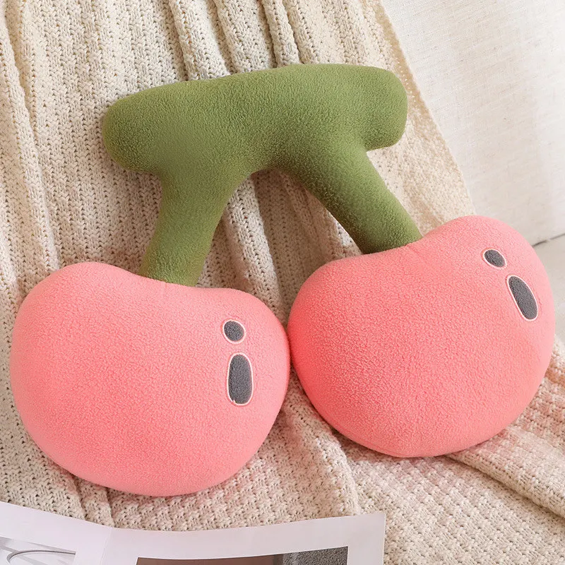 45cm Fruit Cherry Shaped Plush Pillow Soft Cute Pink Cherry Plushies Toy Hug Pillow Lovely Room Sofa Decoration 3
