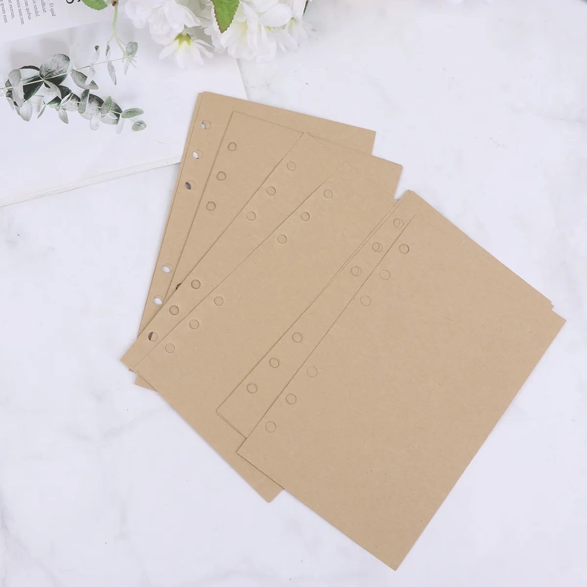 320매 A6 6링 바인더용 빈 리필 용지, 여행, 사무실, 일상용으로 적합한 부드럽고 튼튼한 줄지어진 노트 리필 심지