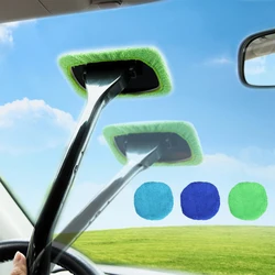 Kit d'essuie glace en microfibre pour pare brise, nettoyeur de vitres de voiture, outil de lavage à Long manche, peut être retiré et nettoyé 