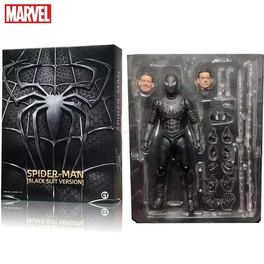 

Black Spiderman 3 S.h. Across Figuartsthe Spider-verse Part One Shf Figure Spiderman Venom Action Figures Pvc Doll Toy Gift