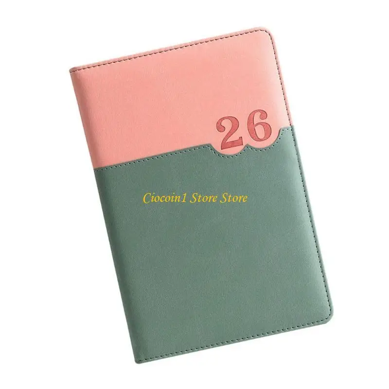 A3PC 2026 Tagesplaner, Softcover-Leder-Schulplaner mit bunter Monatsmarkierung – Detail 1