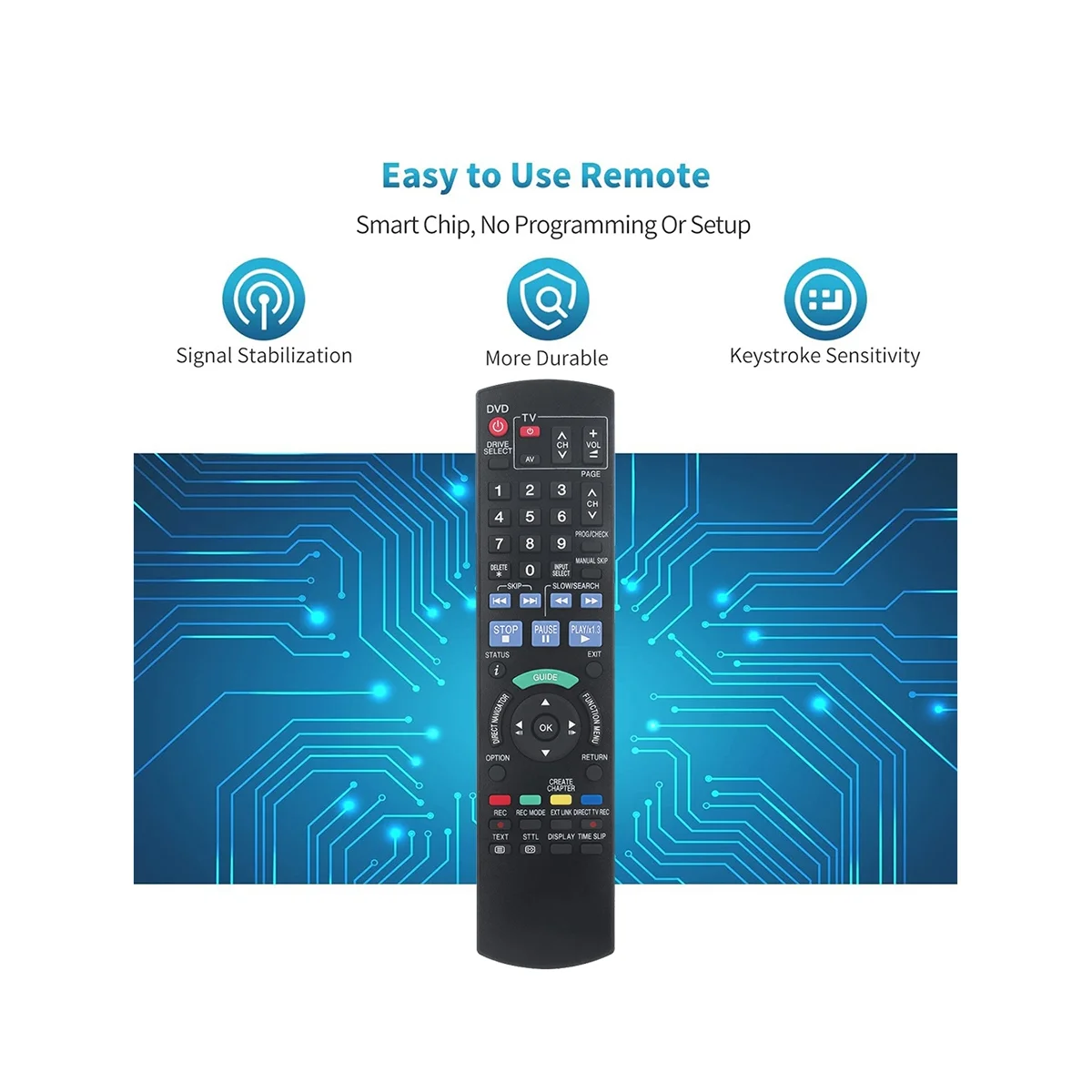 Muslimsostituisci Il Telecomando Per Il Registratore Dvd Panasonic Dmr-Ex78 Dmr-Ex78Eb Dmr-Ex88 Dmr-Ex88Eb Dmr-Ex77 Dmr-Ex77Eb
