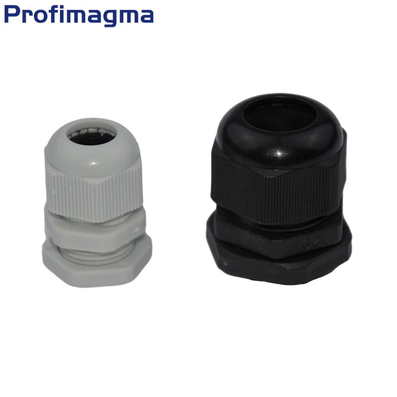 10pcs IP68 Waterproof Cable Gland for Cable Entries 3-6.5mm PG7, PG9, PG11, PG13.5 in White and Black Nylon Plastic Connectors