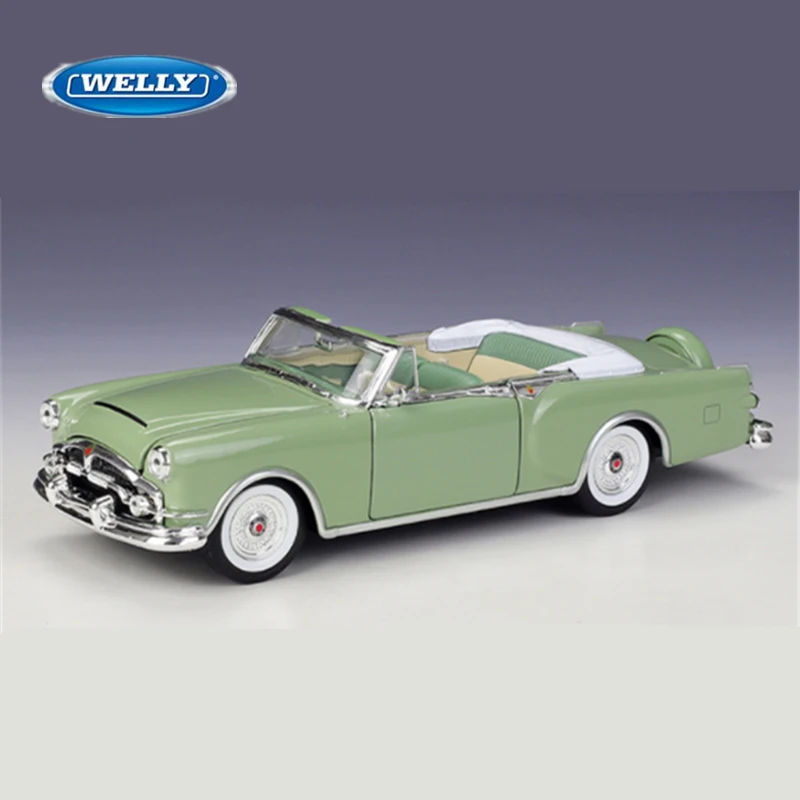 

Модель автомобиля WELLY 1:28 1953 Packard из Карибского сплава, литая металлическая игрушка, Классическая модель спортивного автомобиля, Коллекционная модель, подарок для детей